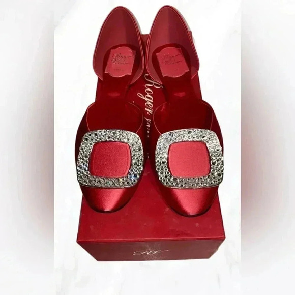 Authentic Roger Vivier statement pinksatin Dorsay flat pointed toe sandal 36 - Picture 6 of 7